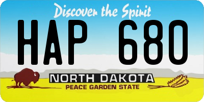 ND license plate HAP680