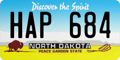 ND license plate HAP684