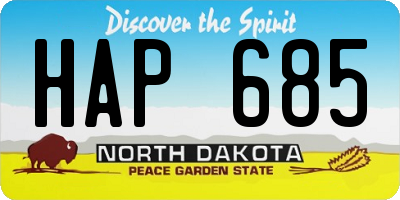 ND license plate HAP685