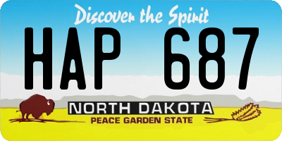 ND license plate HAP687