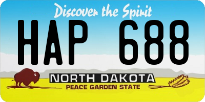 ND license plate HAP688