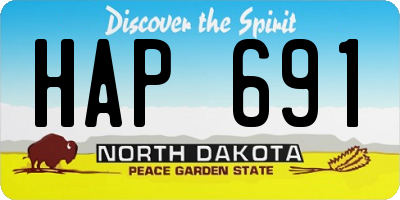 ND license plate HAP691