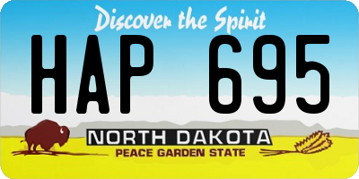 ND license plate HAP695
