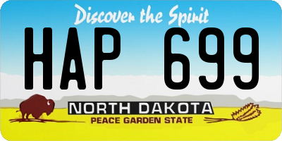 ND license plate HAP699