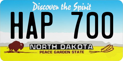ND license plate HAP700