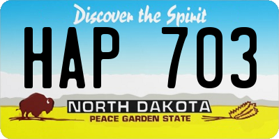 ND license plate HAP703