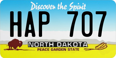 ND license plate HAP707