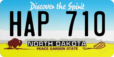 ND license plate HAP710