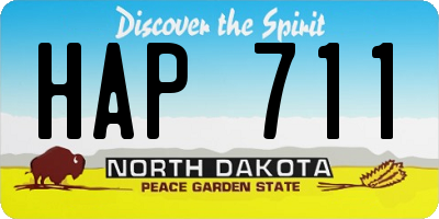 ND license plate HAP711