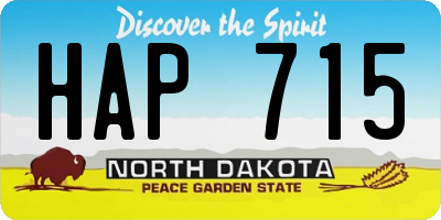 ND license plate HAP715