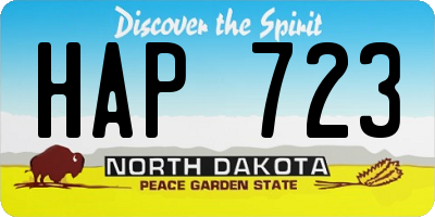 ND license plate HAP723