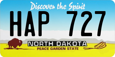 ND license plate HAP727