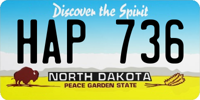 ND license plate HAP736