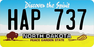 ND license plate HAP737