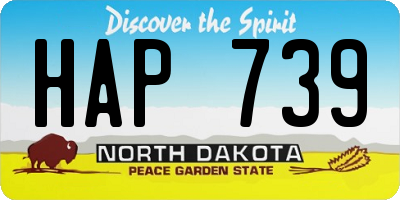 ND license plate HAP739