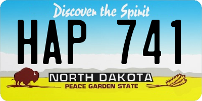 ND license plate HAP741