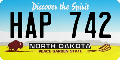 ND license plate HAP742