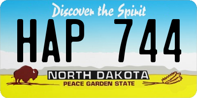 ND license plate HAP744