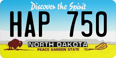 ND license plate HAP750