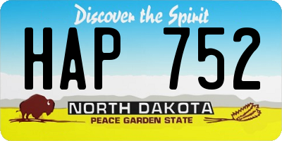 ND license plate HAP752