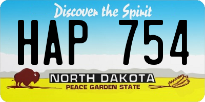 ND license plate HAP754