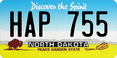 ND license plate HAP755