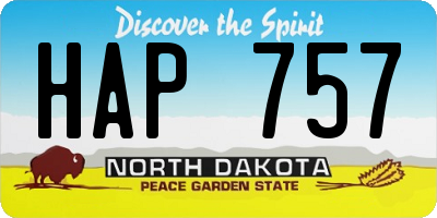 ND license plate HAP757