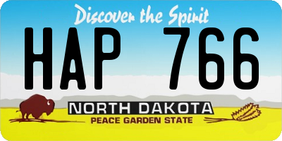 ND license plate HAP766