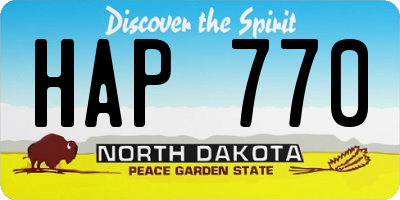 ND license plate HAP770