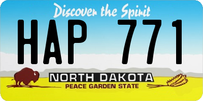 ND license plate HAP771