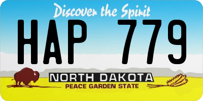 ND license plate HAP779
