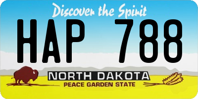ND license plate HAP788