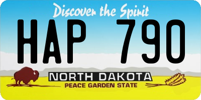 ND license plate HAP790