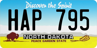 ND license plate HAP795