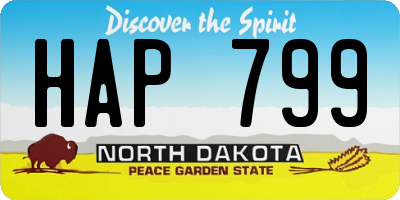 ND license plate HAP799
