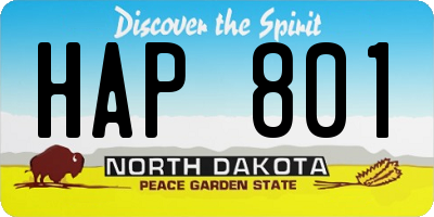 ND license plate HAP801
