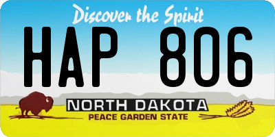 ND license plate HAP806