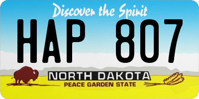 ND license plate HAP807