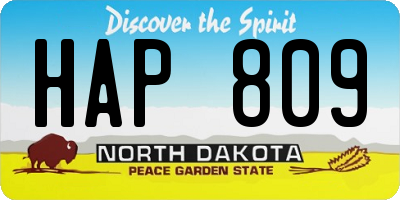ND license plate HAP809