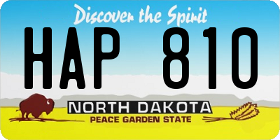 ND license plate HAP810