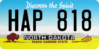 ND license plate HAP818