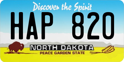 ND license plate HAP820