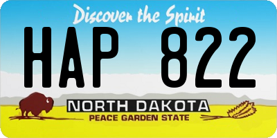 ND license plate HAP822