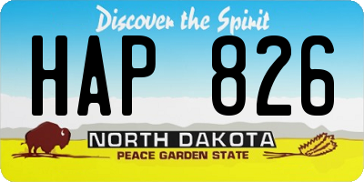 ND license plate HAP826