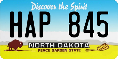 ND license plate HAP845