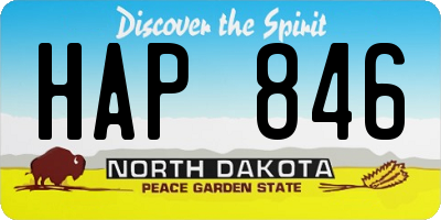 ND license plate HAP846