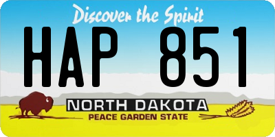 ND license plate HAP851