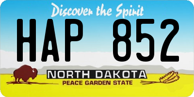 ND license plate HAP852