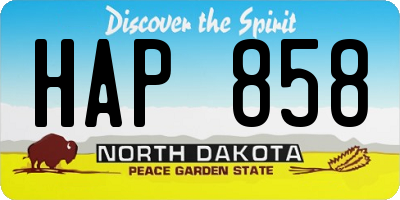 ND license plate HAP858