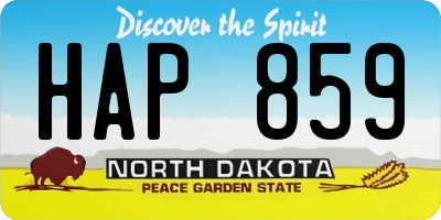 ND license plate HAP859